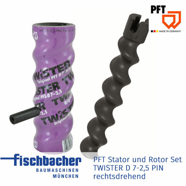 PFT Rotor/Stator Set TWISTER D 7-2,5 PIN, rechtsdrehend