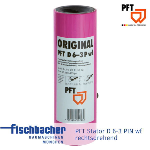 Fischbacher PFT Stator D 6-3 wf PIN, rechtsdrehend