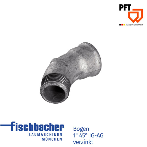 Fischbacher Bogen 1" 45° IG-AG verzinkt 20203860
