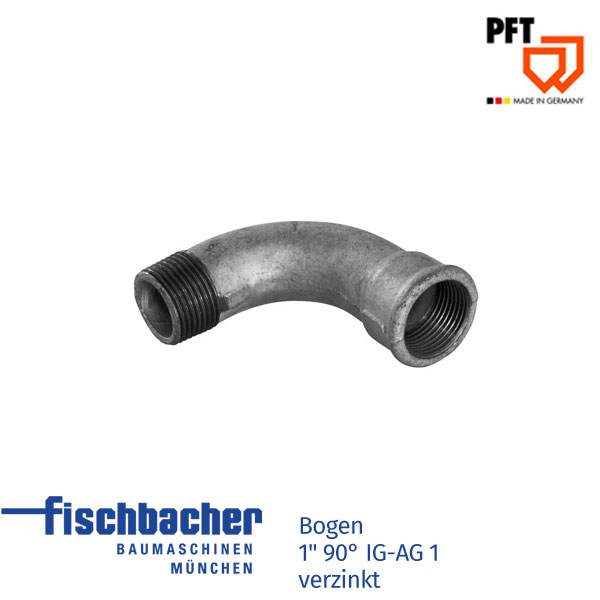Fischbacher PFT Bogen 1" 90° IG-AG 1 verzinkt 20203506