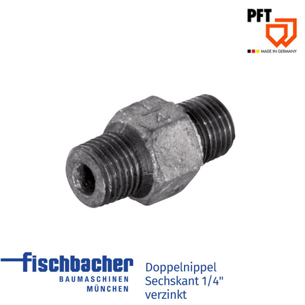 Fischbacher Doppelnippel Sechskant 1/4" verzinkt 20203283
