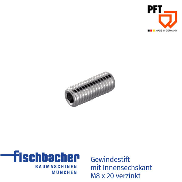 Fischbacher Gewindestift mit Innensechskant M8 x 20 verzinkt 20209603