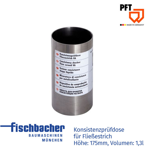 Fischbacher Konsistenzprüfdose für Fließestrich Höhe: 175 mm, Volumen: 1,3 Liter 00195923