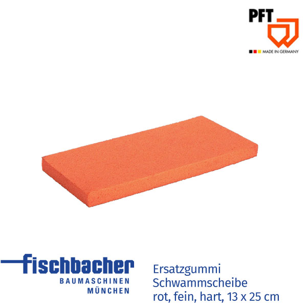 Fischbacher PFT Ersatzgummi Schwammscheibe rot, fein, hart, 13 x 25 cm 20221640