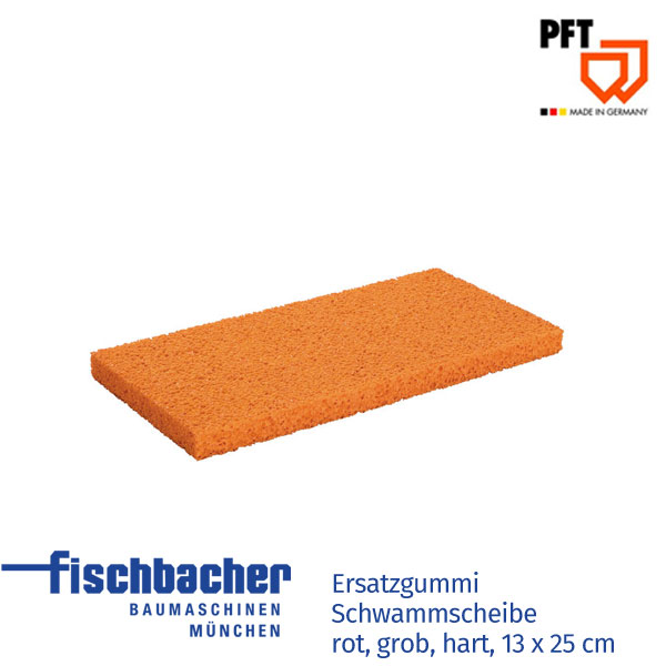 Fischbacher PFT Ersatzgummi Schwammscheibe rot, grob, hart, 13 x 25 cm 20221600