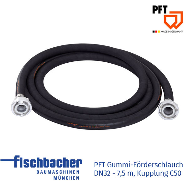 Fischbacher PFT Gummi-Förderschlauch DN32 Kupplung C50 20650900