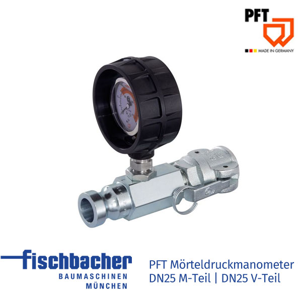 PFT Mörteldruckmanometer DN25 M-Teil | DN25 V-Teil