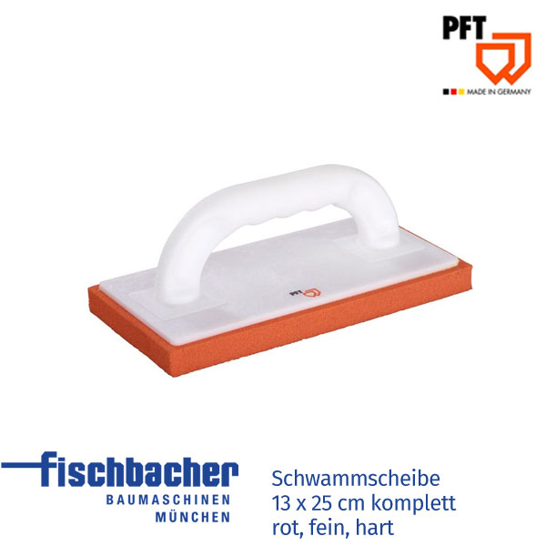 Fischbacher PFT Schwammscheibe 13 x 25 cm komplett rot, fein, hart 20221540