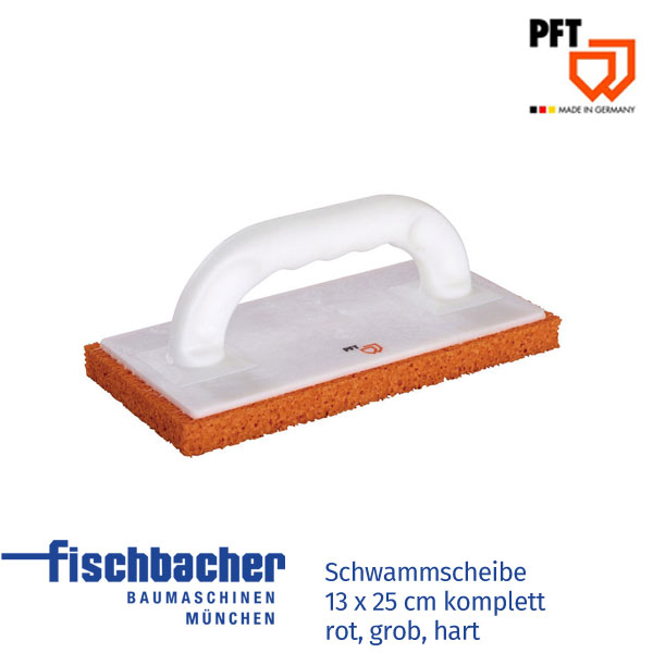 Fischbacher PFT Schwammscheibe 13 x 25 cm komplett rot, grob, hart 20221500