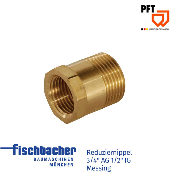 Fischbacher PFT Reduziernippel 3/4" AG 1/2" IG Messing 20205111