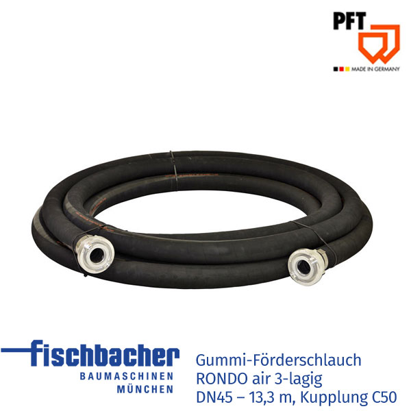 Fischbacher RONDO DN35 Gummi-förderschlauch RONDO air 3lagig DN45 Kupplung C50 00464232
