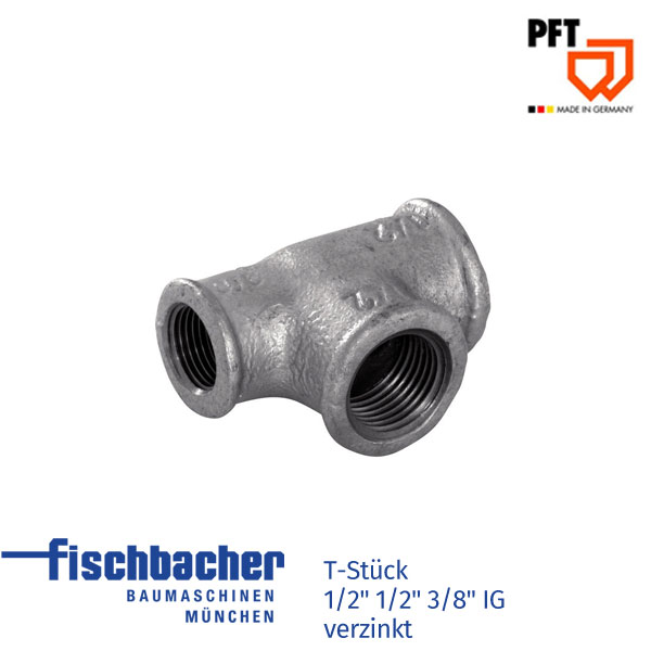 Fischbacher T-Stück 1/2" 1/2" 3/8" IG verzinkt 20204521