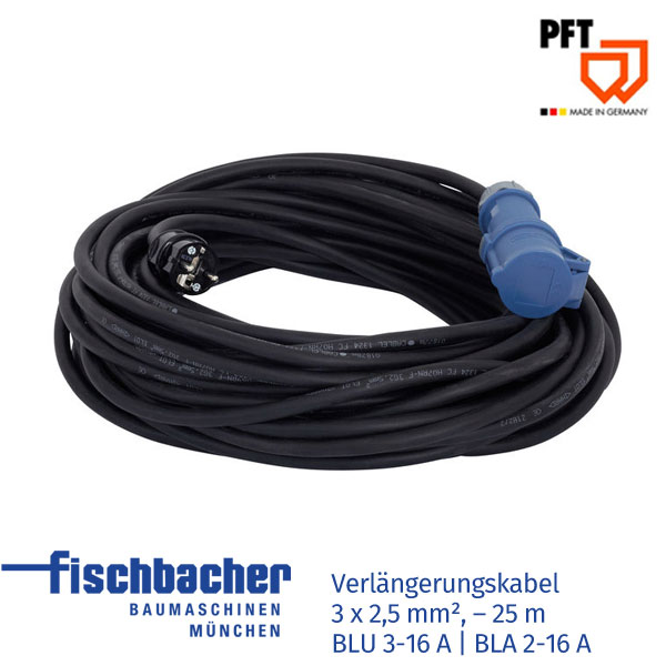Fischbacher Verlängerungskabel 3x2,5mm² BLU 3-16A | 25m 20423420