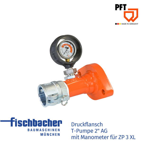 Fischbacher PFT Druckflansch T-Pumpe 2" AG mit Manometer für ZP 3 XL 00102115