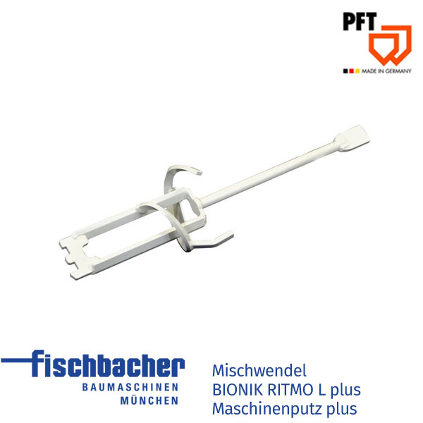 Fischbacher Mischwendel BIONIK RITMO L plus, Maschinenputz plus, D=76 mm, RAL7035, rechtsdrehend 00705754