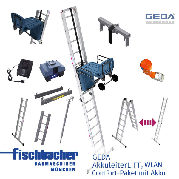 Fischbacher GEDA AkkuLeiterLIFT Comfort-Paket 8m mit WLAN und Akku - GED 65912