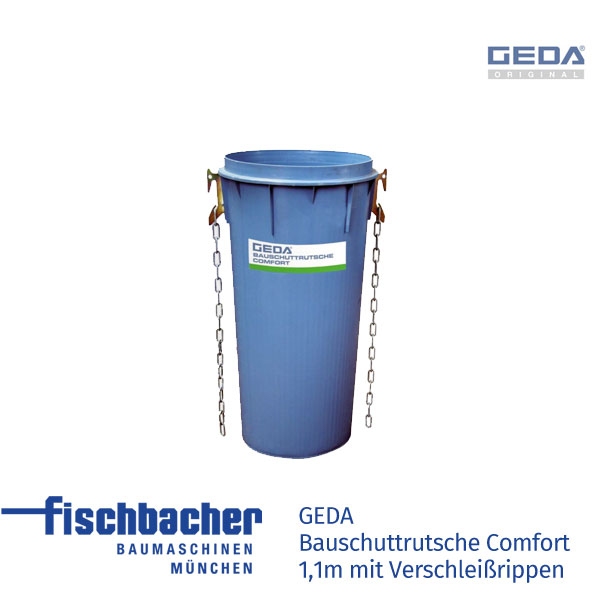 Fischbacher GEDA GEDA Bauschuttrutsche Comfort - 1,1m mit Verschleißrippen (hochschlagfester Kunststoff), mit verzinkten Ketten - GED 01920