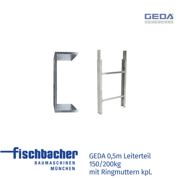 Fischbacher GEDA 0,5m Leiterteil 150/200kg mit Ringmuttern kpl. - GED 03385