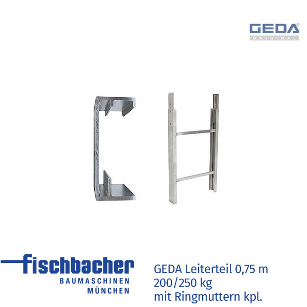 Fischbacher GEDA 0,75m Leiterteil 200/250kg mit Ringmuttern kpl. - GED 02890
