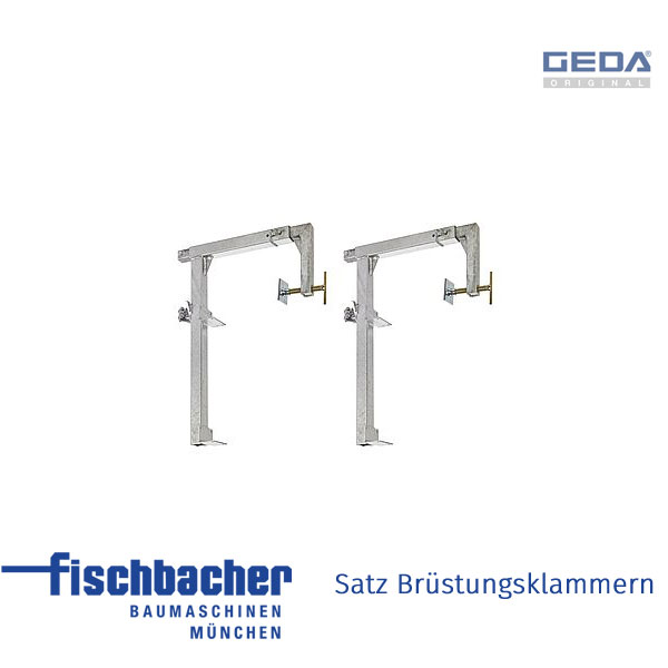 Fischbacher GEDA Satz Brüstungsklammern (2 Stk.) nur mit Rutschenrahmen Einsetzbar (für Mauerstärken bis 40cm) - GED 01902