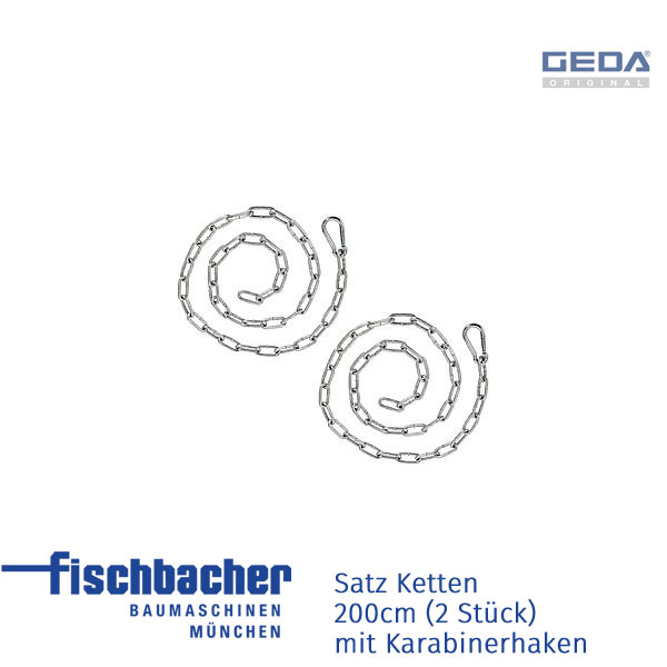 Fischbacher GEDA Satz Ketten 200cm (2Stück) mit Karabinerhaken - GED 01903