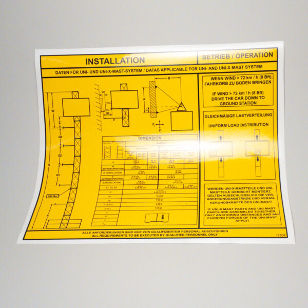 Schild - Aufbau 500Z/ZP