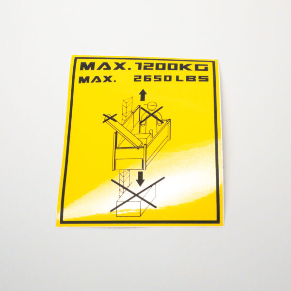 Schild - max. 1200 kg