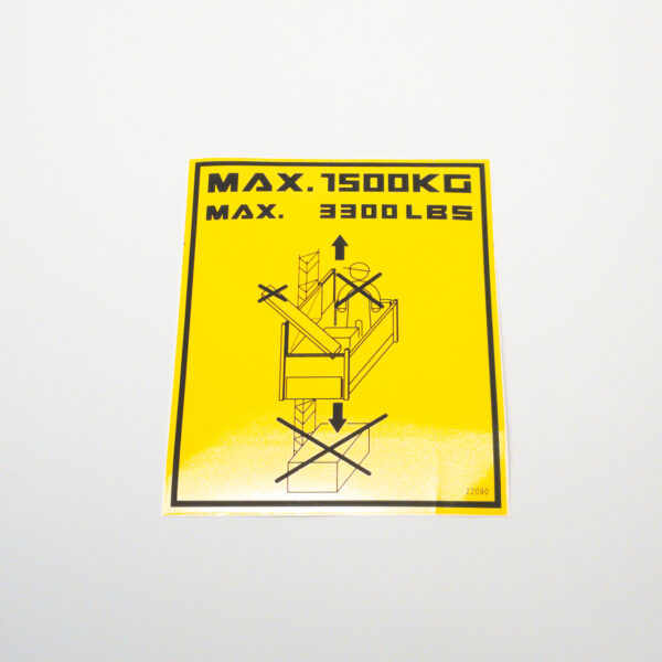 PVC-Schild -max.1500 kg-