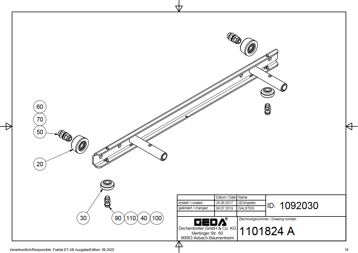 Ersatzteilliste GEDA AkkuLeiterLIFT FAHRWERK STARR 1101824 A_1092030