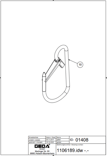 1106189 -.-_01408 LASTHAKEN FÜR GERÜSTTEILE