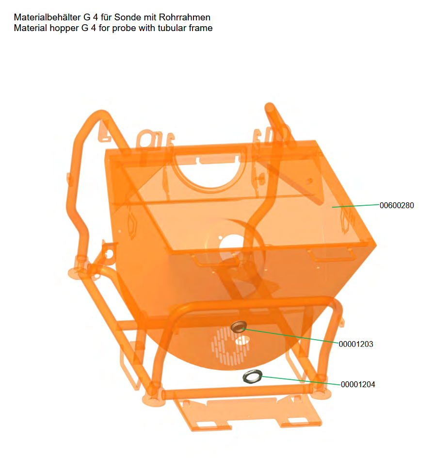 ET Liste G 4 X Standard materialbehaelter sonde rohrrahmen Materialbehälter G 4 für Sonde mit Rohrrahmen ET Liste G 4 X Standard materialbehaelter sonde rohrrahmen