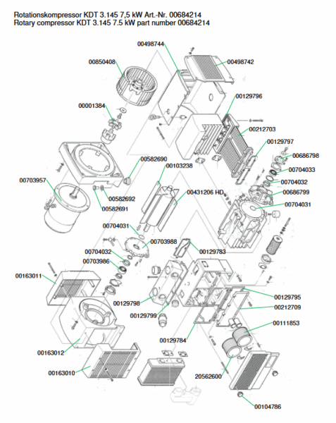 Rotationskompressor KDT 3.145 7,5 kW Art.-Nr. 00684214
