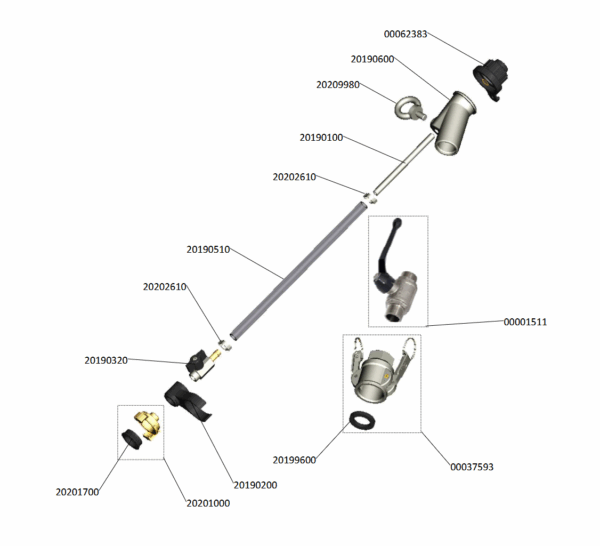 Feinputzgerät mit Kugelhahn DN25 S14 30° Geka Artikelnummer 00001399