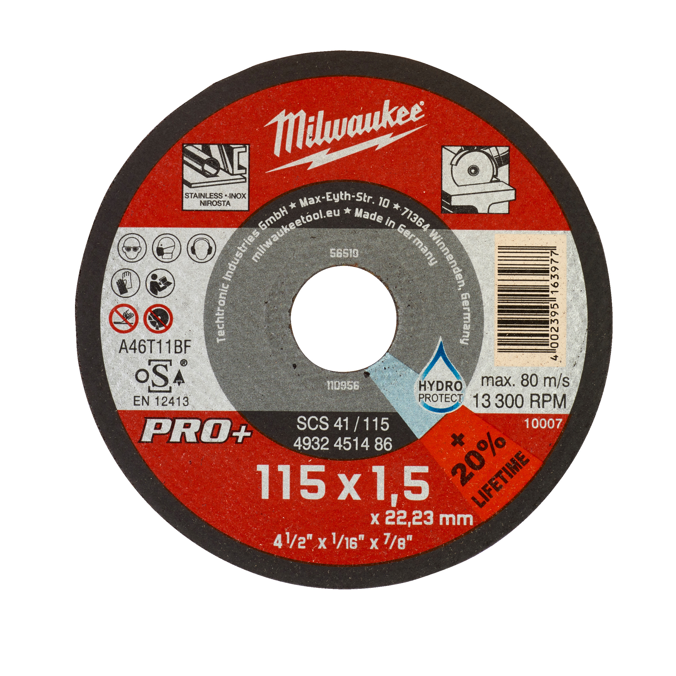 4932451486 Hero 1 Milwaukee Metalltrennscheibe 115x1,5 mm PRO+ Milwaukee Metalltrennscheibe 115x1,5 mm PRO+