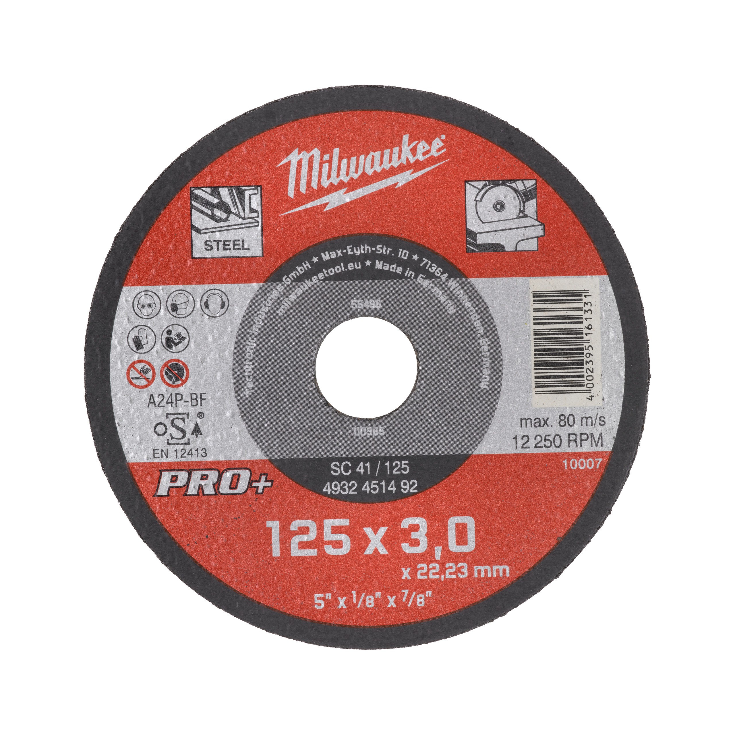 4932451492 Hero 1 Milwaukee Metalltrennscheibe 125x3 mm PRO+ Milwaukee Metalltrennscheibe 125x3 mm PRO+