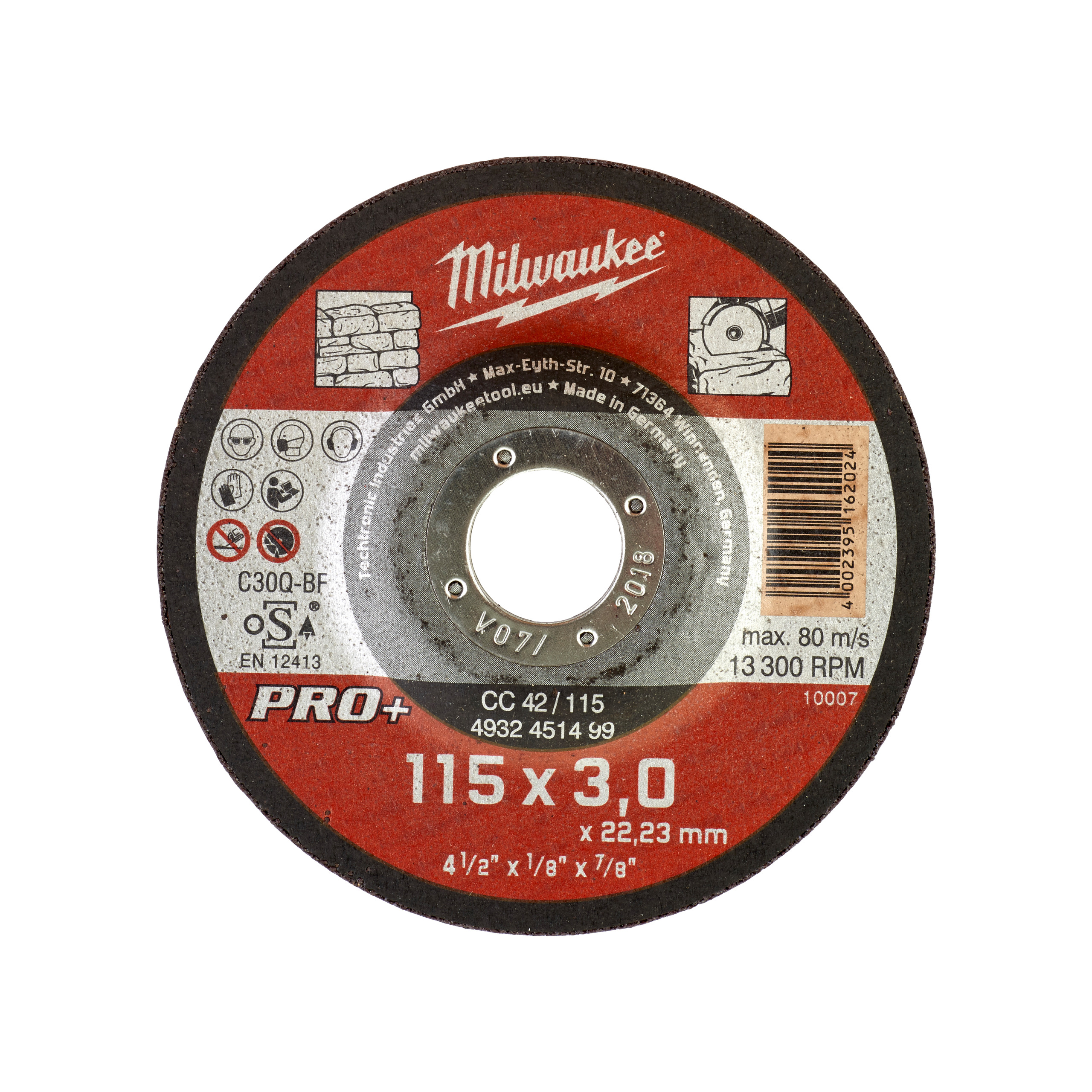 4932451499 Hero 1 Milwaukee Steintrennscheibe 115x3 mm PRO+ Milwaukee Steintrennscheibe 115x3 mm PRO+
