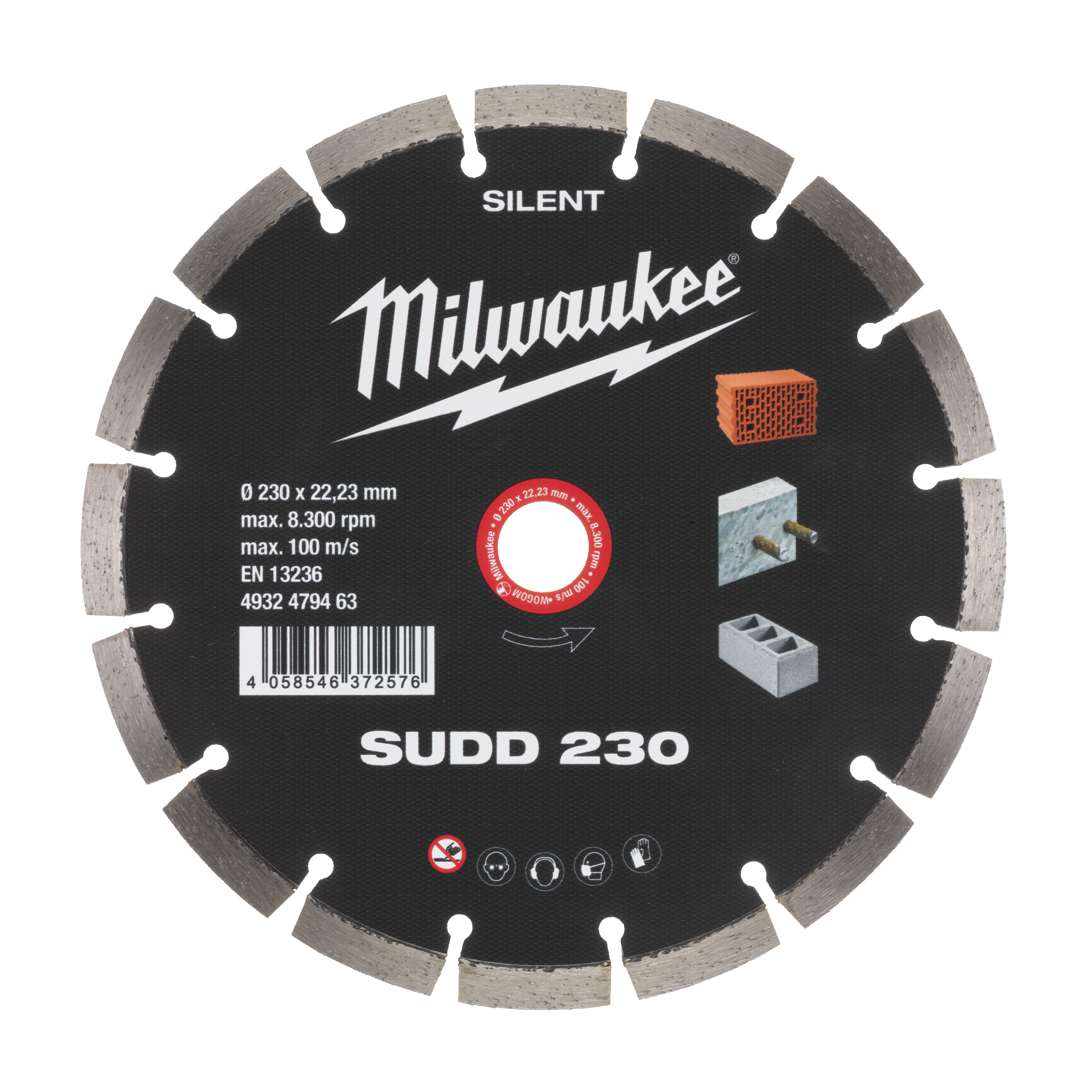 4932479463 Hero 1 Milwaukee Diamant-Trennscheibe Silent SUDD230 Milwaukee Diamant-Trennscheibe Silent SUDD230