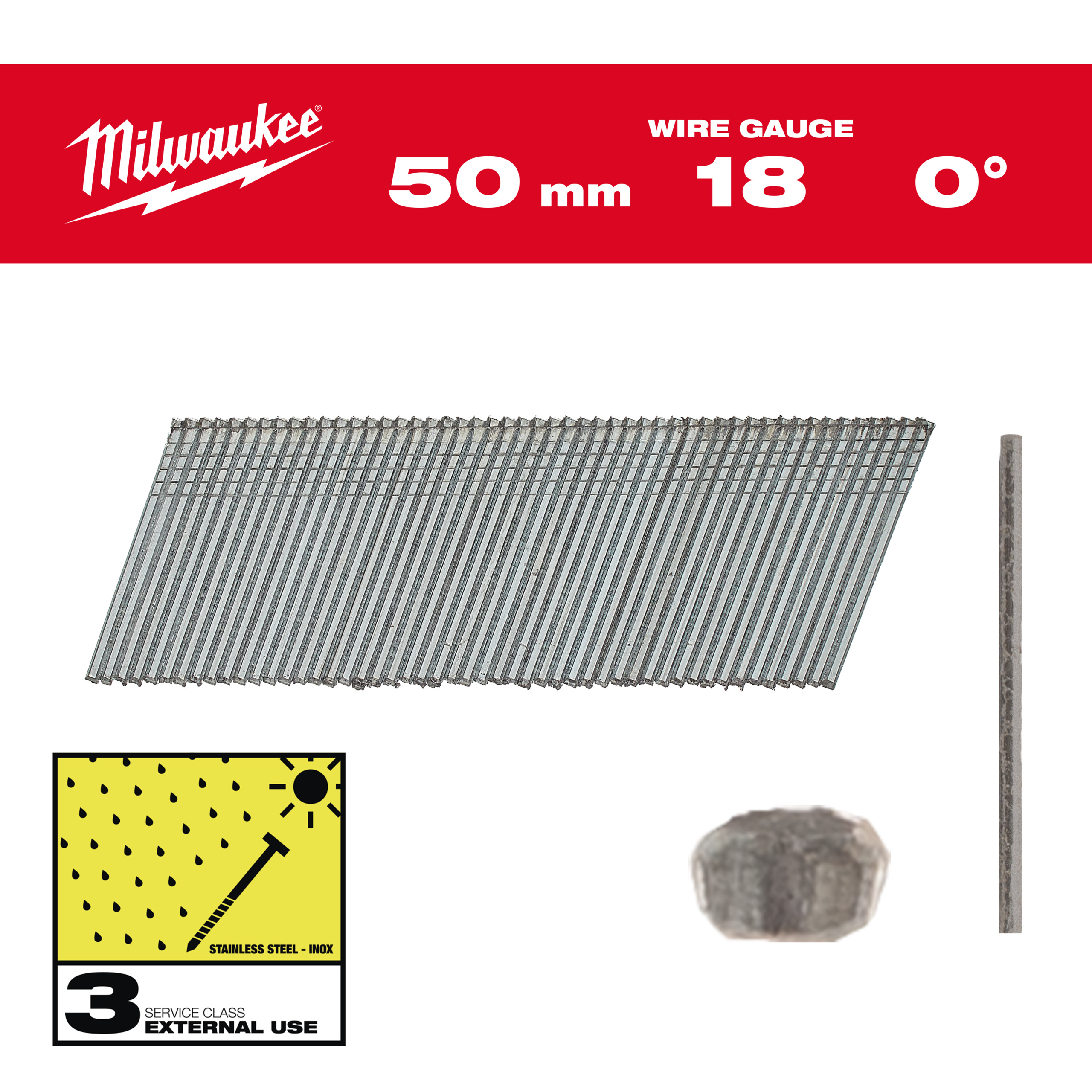 4932492564 Hero 1 Milwaukee Stauchkopf-Nägel 18G Inox50mmSC3(5.000) Milwaukee Stauchkopf-Nägel 18G Inox50mmSC3(5.000)
