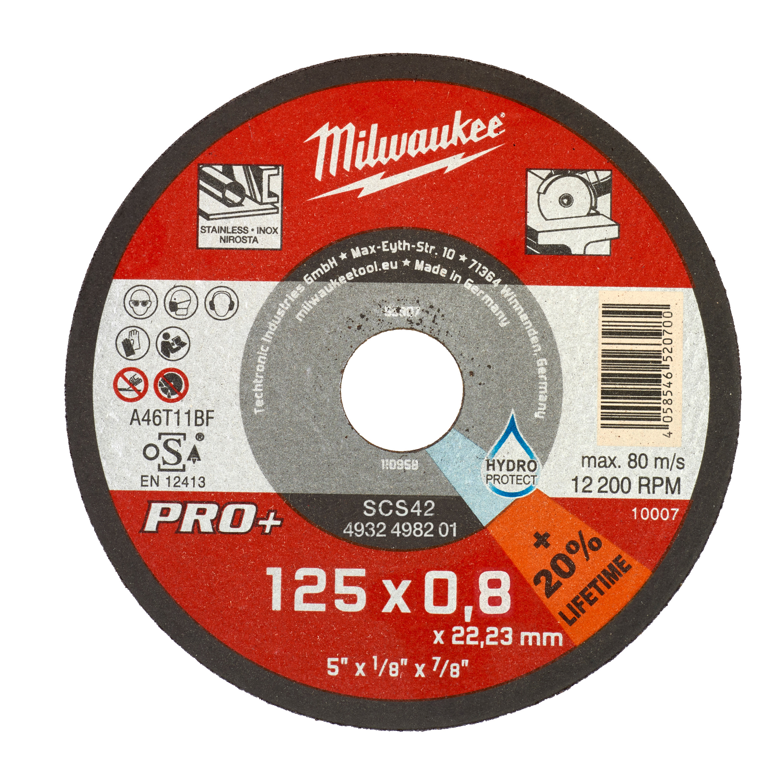 4932498201 Hero 1 Milwaukee Metalltrennscheibe 125x0,8 mm PRO+ Milwaukee Metalltrennscheibe 125x0,8 mm PRO+